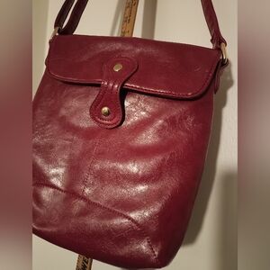 Blush Brend Dark Pink Leather Crossbody Bag In Excellent Condition